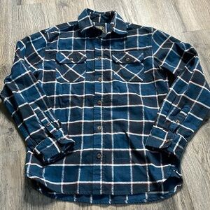 Jachs Black Blue White Red plaid Flannel Button Down Shirt, size small